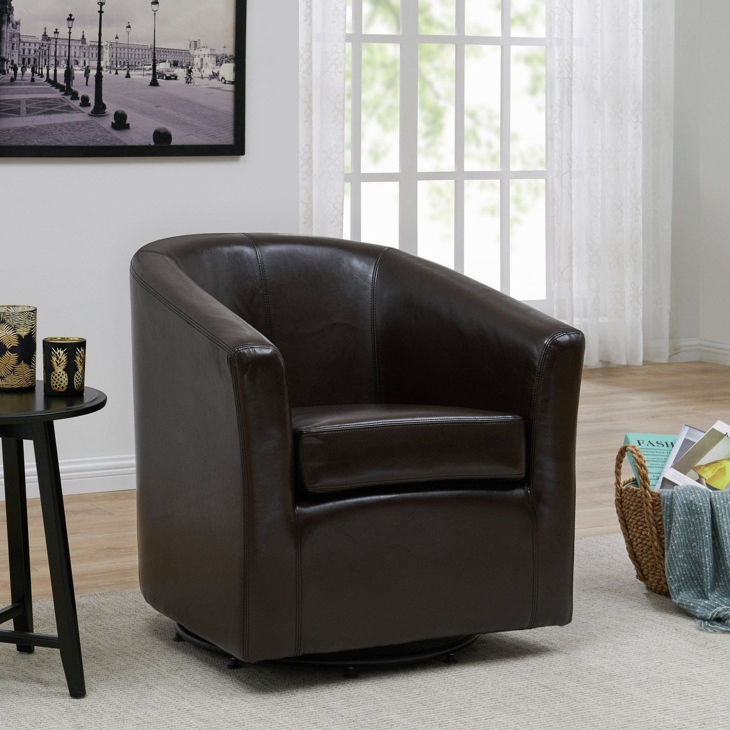 New Pacific Direct Hayden Swivel Bonded Leather Chair  - 193012B-01
