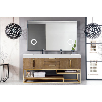 James Martin Vanities Columbia 72" Double Vanity - 388-V72D-AGR-MB-DGG