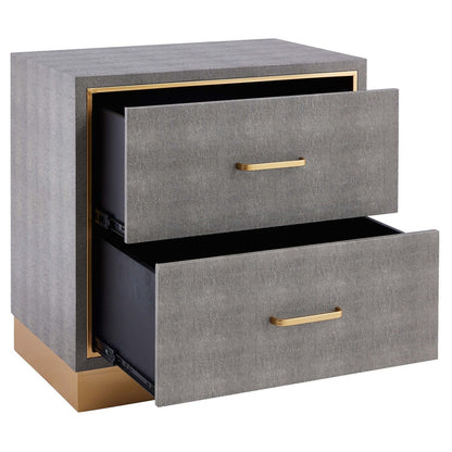 New Pacific Direct Edinburgh 2-Drawer Faux Shagreen End table -  1600049