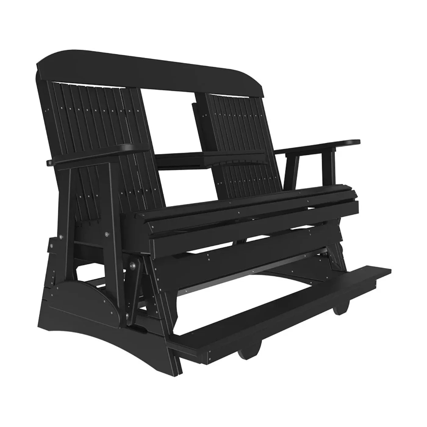 LuxCraft 5' Classic Balcony Poly Glider Chair - 5CPBAGBK