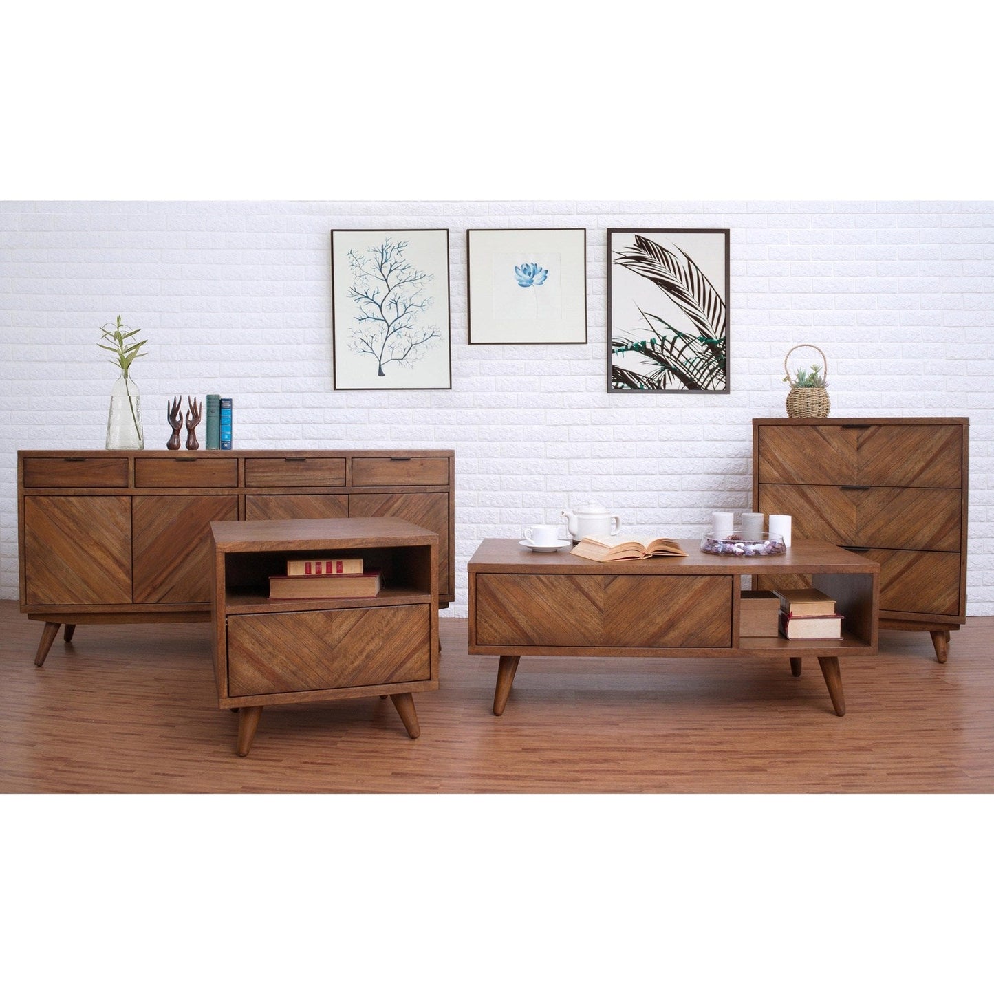 New Pacific Direct Piero Chevron Buffet 4 Drawers + 4 Doors -  7800048