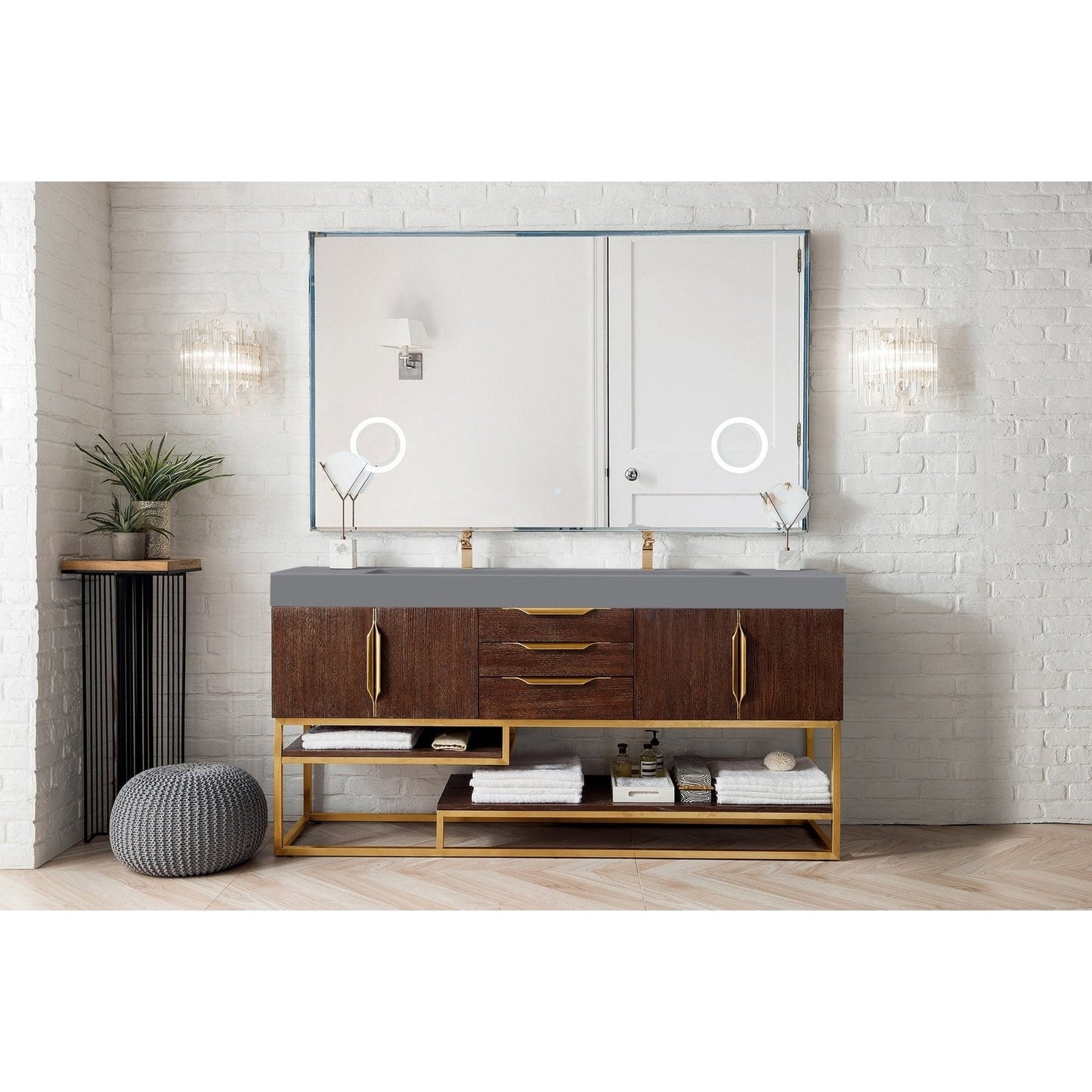 James Martin Vanities Columbia 72" Double Vanity - 388-V72D-AGR-MB-DGG