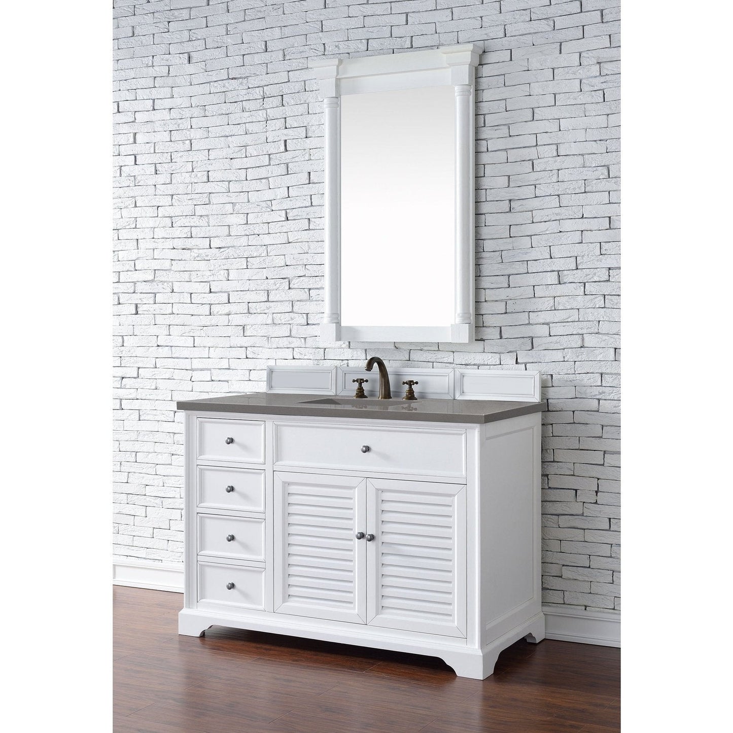 James Martin Vanities Savannah 48" Bright White Single Vanity - 238-104-V48-BW-3AF