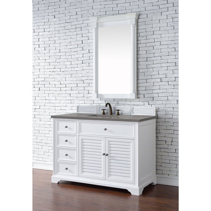 James Martin Vanities Savannah 48" Bright White Single Vanity - 238-104-V48-BW-3AF