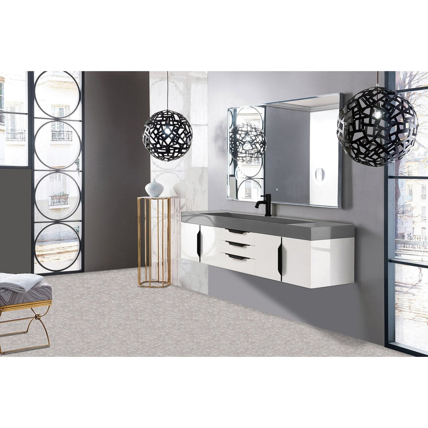 James Martin Vanities Mercer Island 72" Single Vanity - 389-V72S-AGR-G-DGG