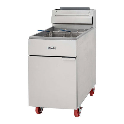 Migali C-F75-LP Liquid Propane 75 lb Floor Model Fryer 150,000 BTU - C-F75-LP