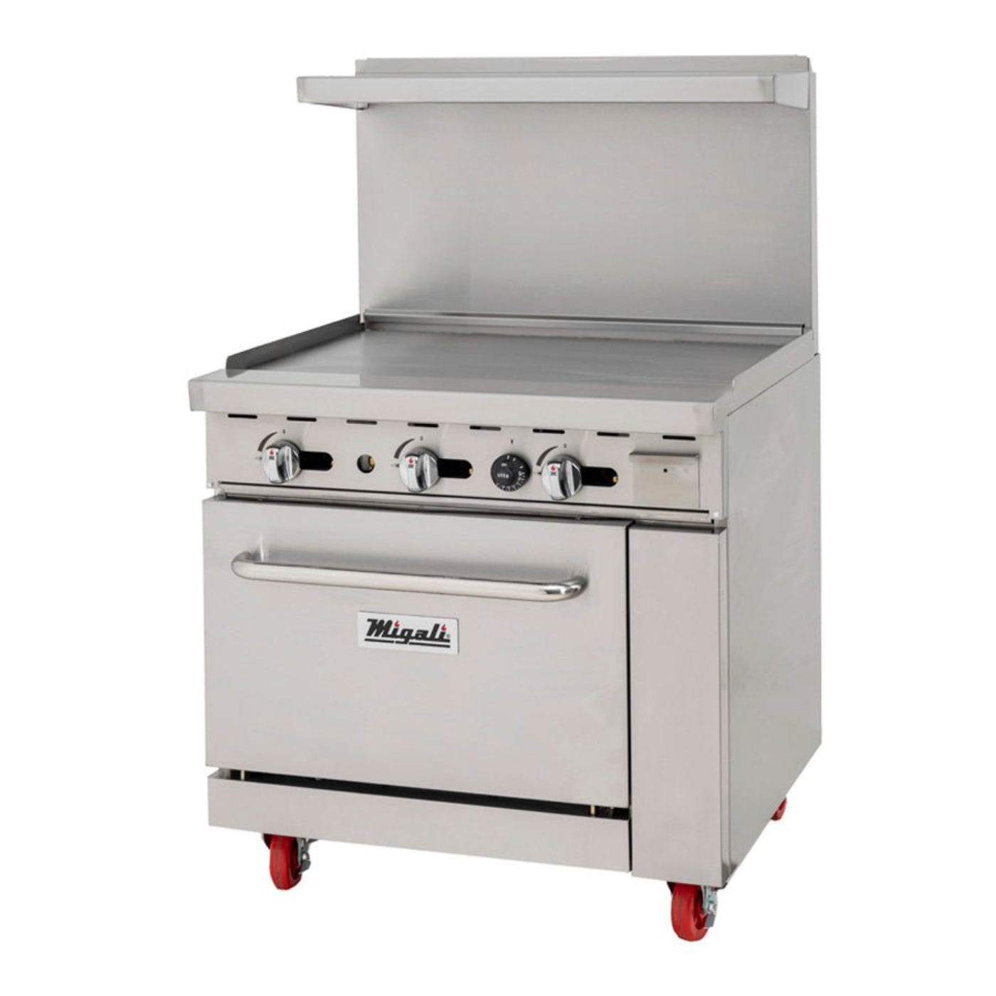 Migali C-RO-36G-LP 36" Liquid Propane Range Griddle with Oven - 102,000 BTU - C-RO-36G-LP
