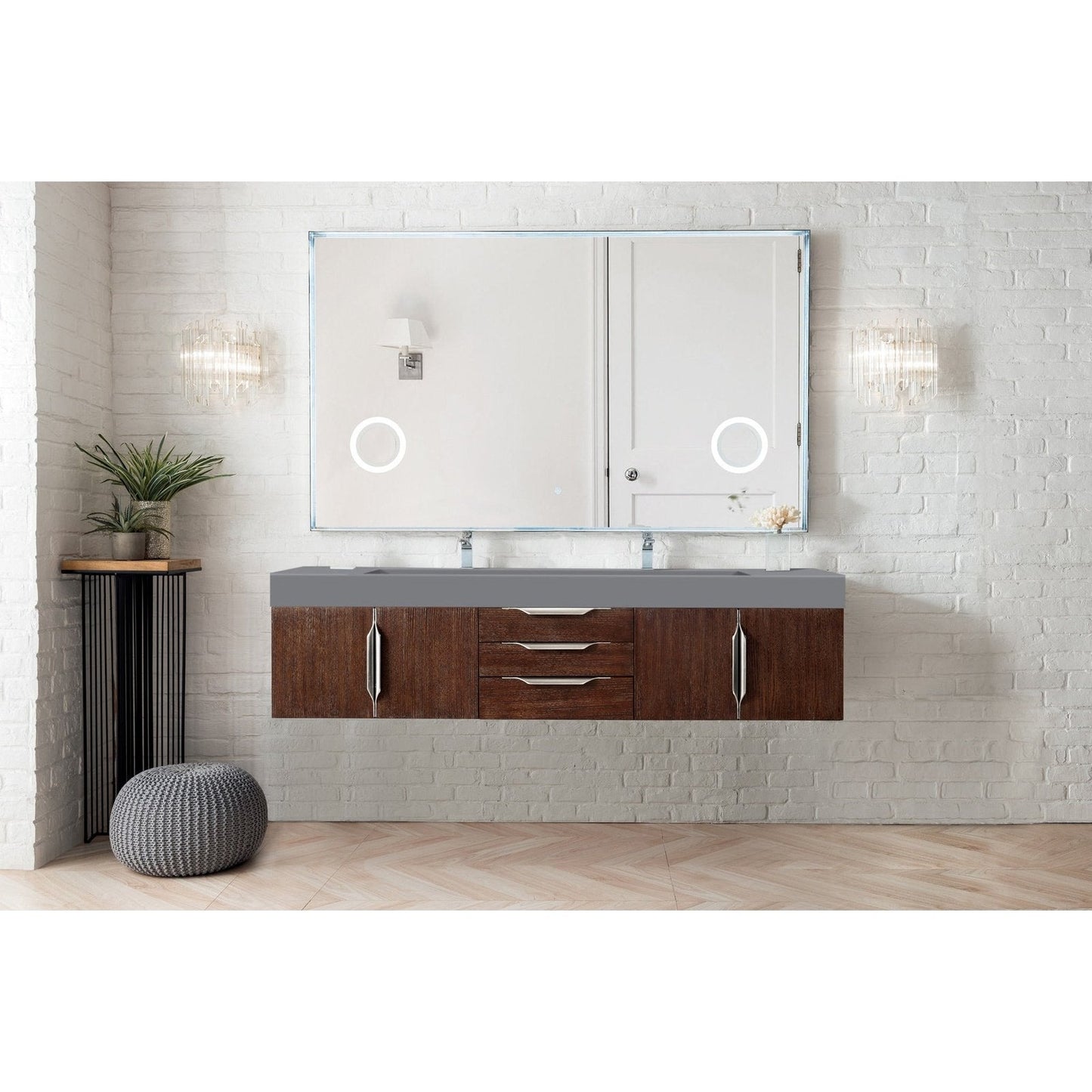 James Martin Vanities Mercer Island 72" Double Vanity - 389-V72D-AGR-G-DGG