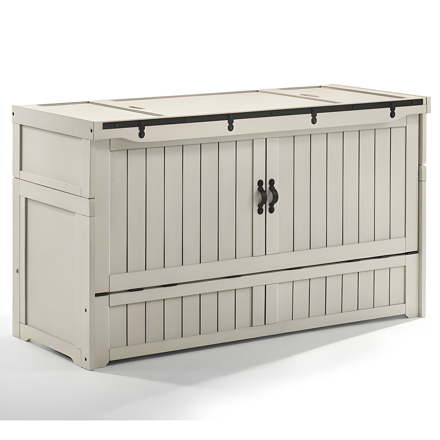 Night and Day Vintage White Murphy Cube Cabinet Bed