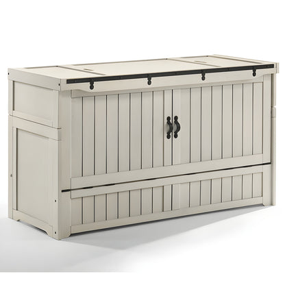 Night and Day Vintage White Murphy Cube Cabinet Bed