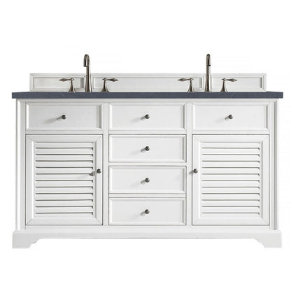 James Martin Vanities Savannah 60" Bright White Double Vanity - 238-104-V60D-BW-3AF