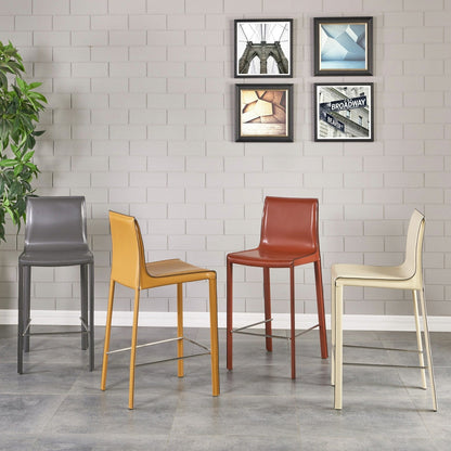 New Pacific Direct Gervin Recycled Leather Counter Stool, (Set of 2) -  448526R-98
