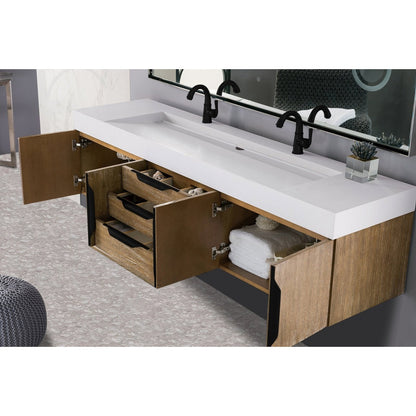 James Martin Vanities Mercer Island 72" Double Vanity - 389-V72D-AGR-G-DGG