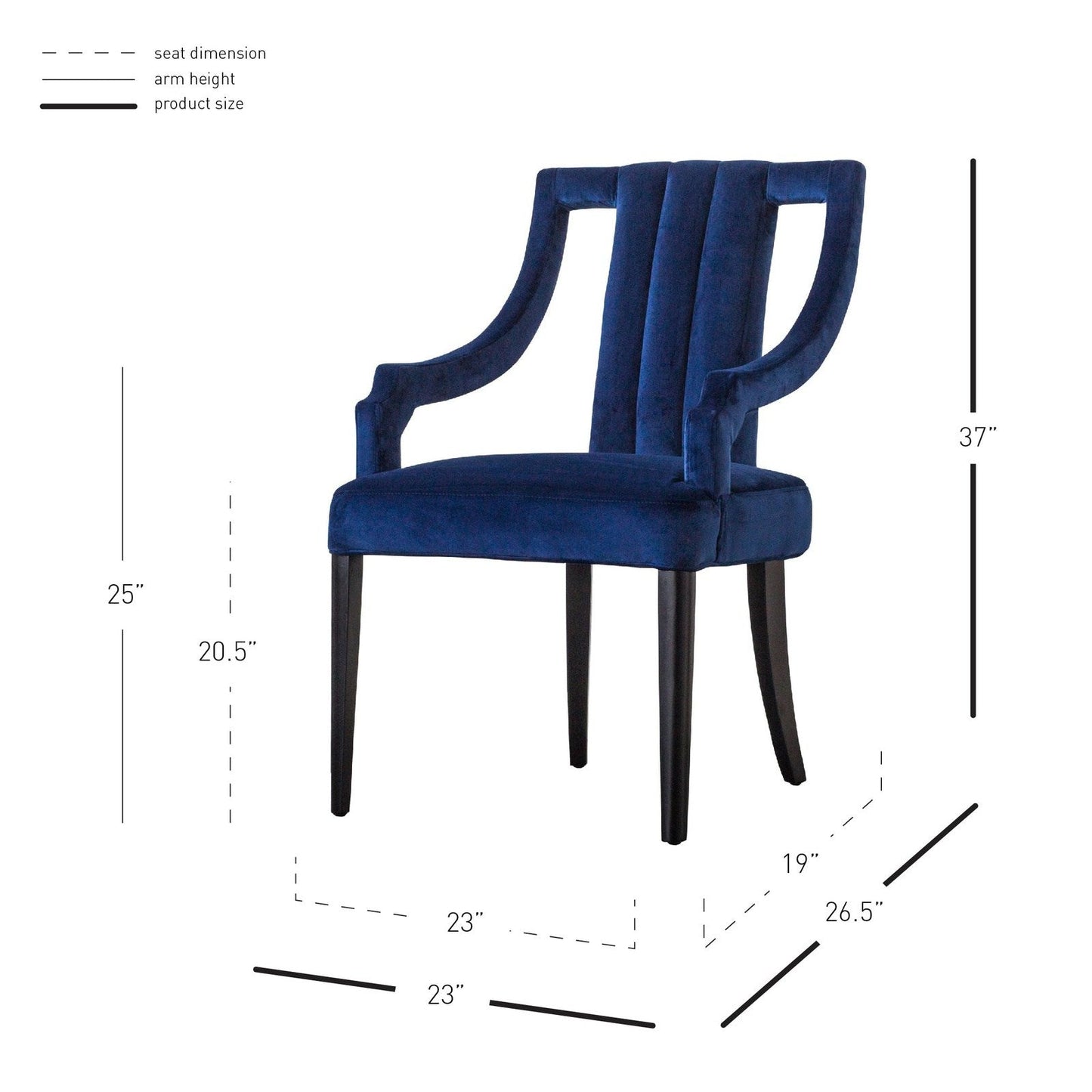New Pacific Direct Viola Velvet Fabric Klismos Chair -  9900033-333
