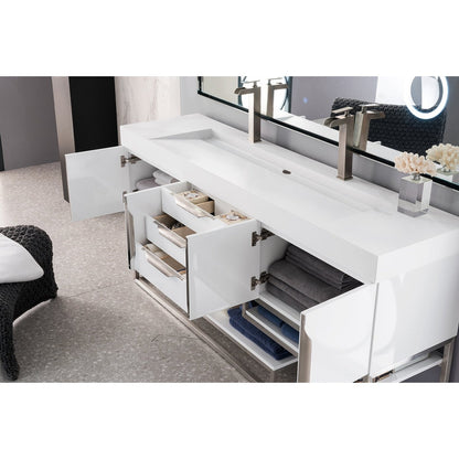 James Martin Vanities Columbia 72" Double Vanity - 388-V72D-AGR-MB-DGG