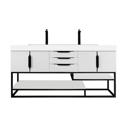 James Martin Vanities Columbia 72" Double Vanity - 388-V72D-AGR-MB-DGG