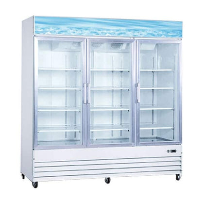 Omcan 78" Swing Glass Door Merchandiser Refrigerator - 53 Cu Ft - Omcan-50052