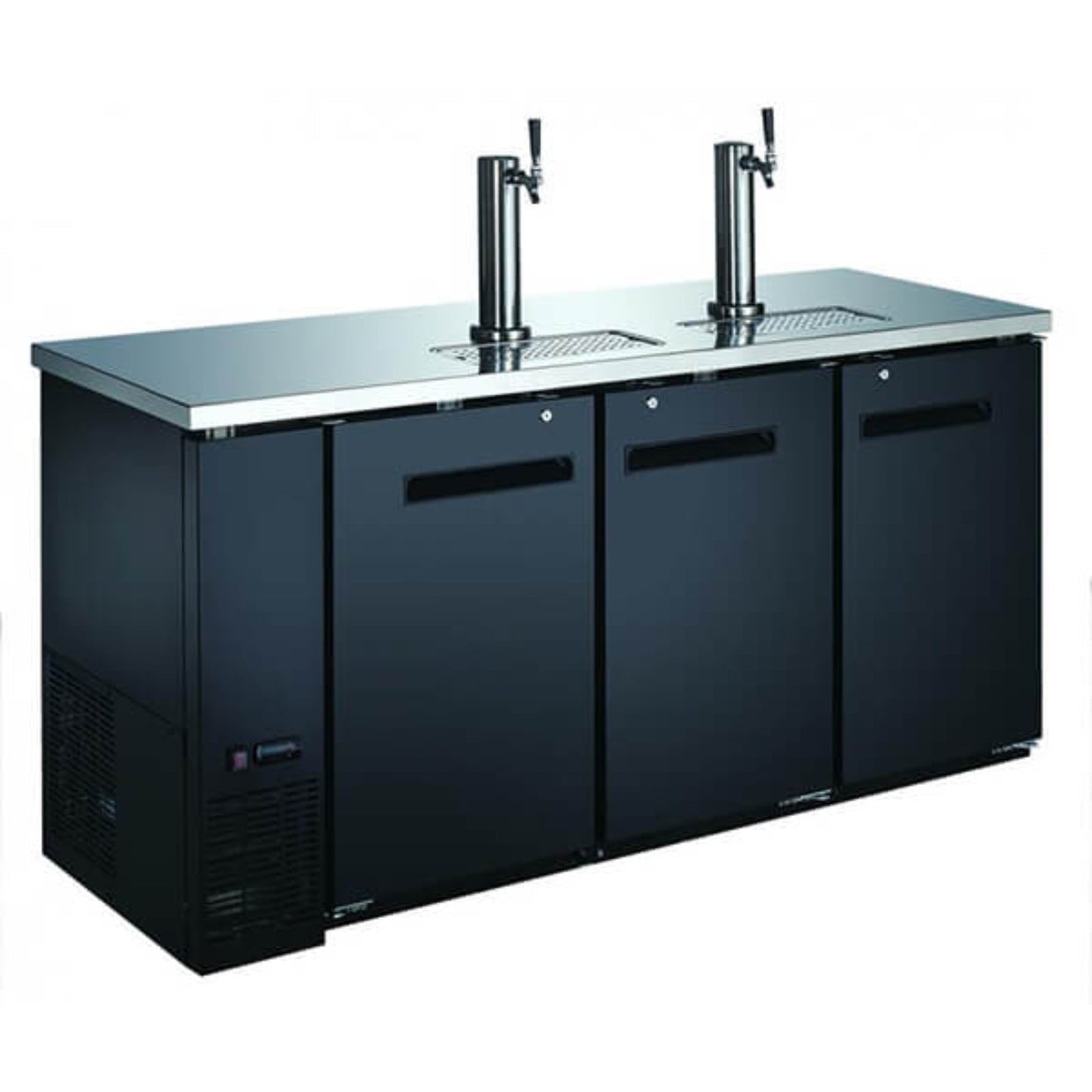 Omcan Kegerator 72" 2 Towers 2 Taps Beer Dispenser (3) 1/2 Keg Capacity - Omcan-50065