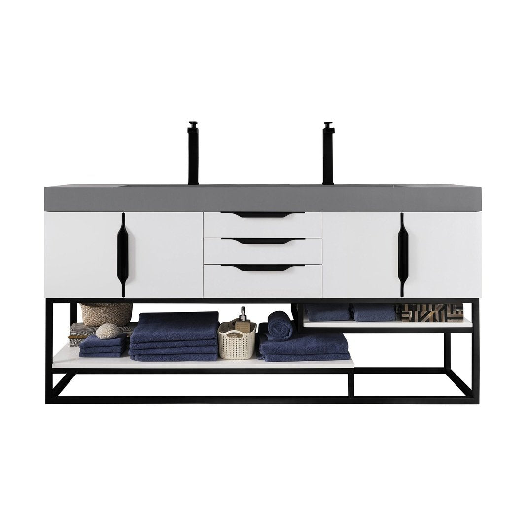 James Martin Vanities Columbia 72" Double Vanity - 388-V72D-AGR-MB-DGG
