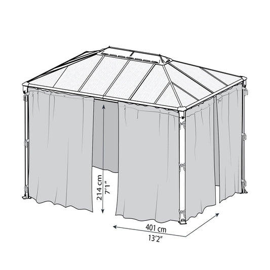 Palram - Canopia | Martinique 4300 Gazebo Netting Set - 4 Piece -m HG1063