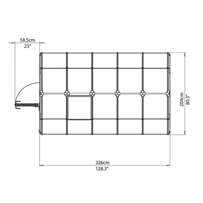Palram - Canopia | EcoGrow Greenhouse Kit - 6 Ft Wide - Green With 6mm Twin-wall Polycarbonate Glazing - HG7006