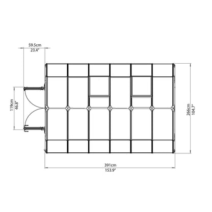 Palram - Canopia | Hobby Gardener Greenhouse Kit - 8 Ft Wide - Green With 6mm Twin-wall Polycarbonate Glazing - HG7108