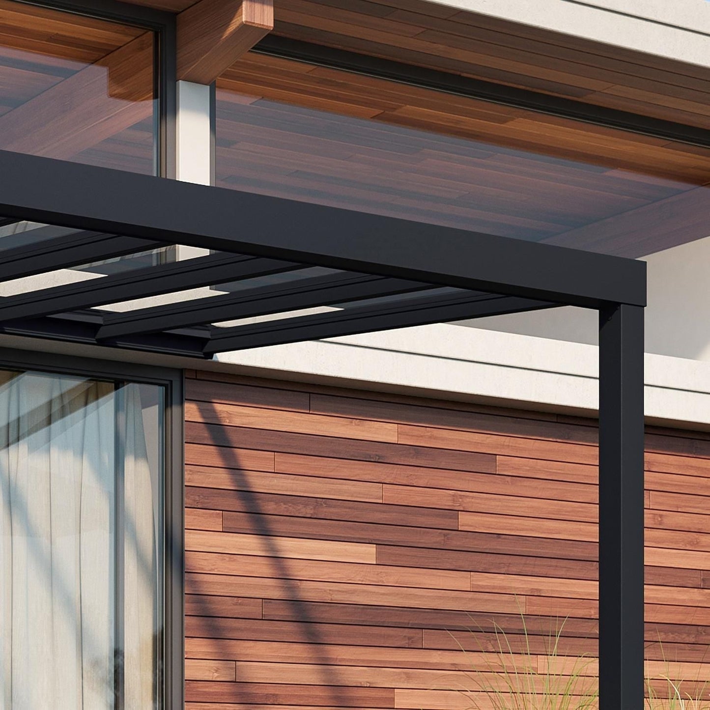 Palram - Canopia | Stockholm 11x31 ft Patio Cover - Gray/Clear - HG9466