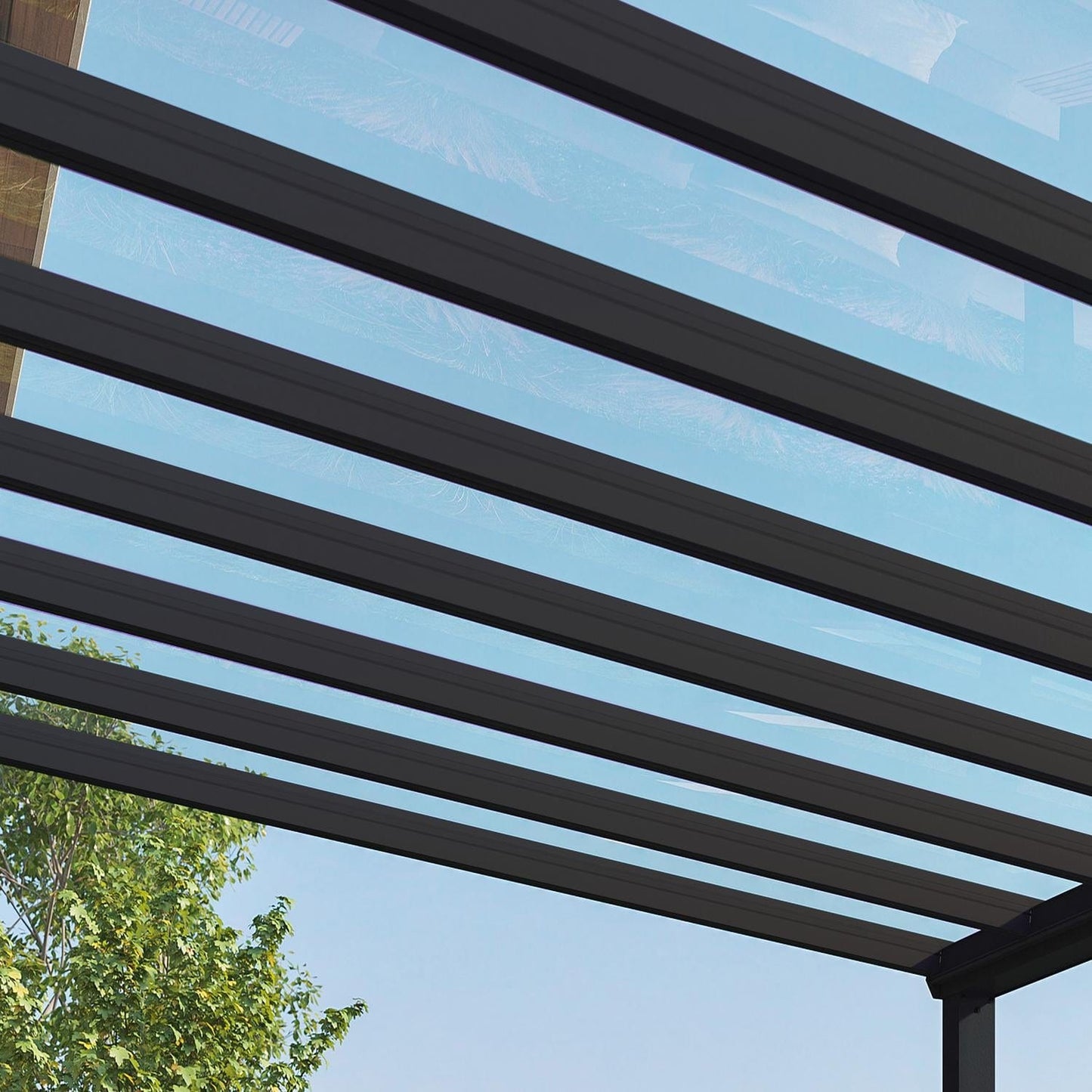 Palram - Canopia | Stockholm 11x31 ft Patio Cover - Gray/Clear - HG9466