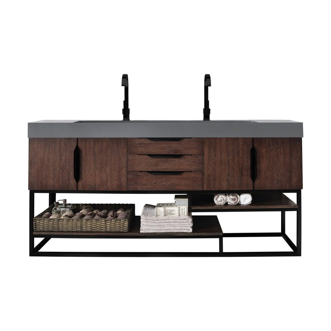 James Martin Vanities Columbia 72" Double Vanity - 388-V72D-AGR-MB-DGG