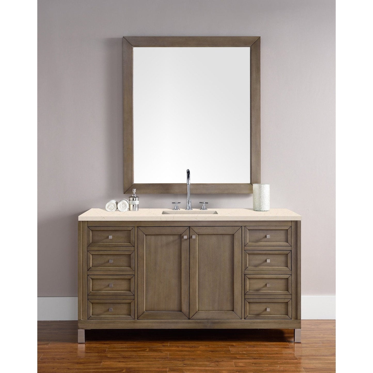 James Martin Vanities Chicago 60" Single Vanity - 305-V60S-WWW-3AF