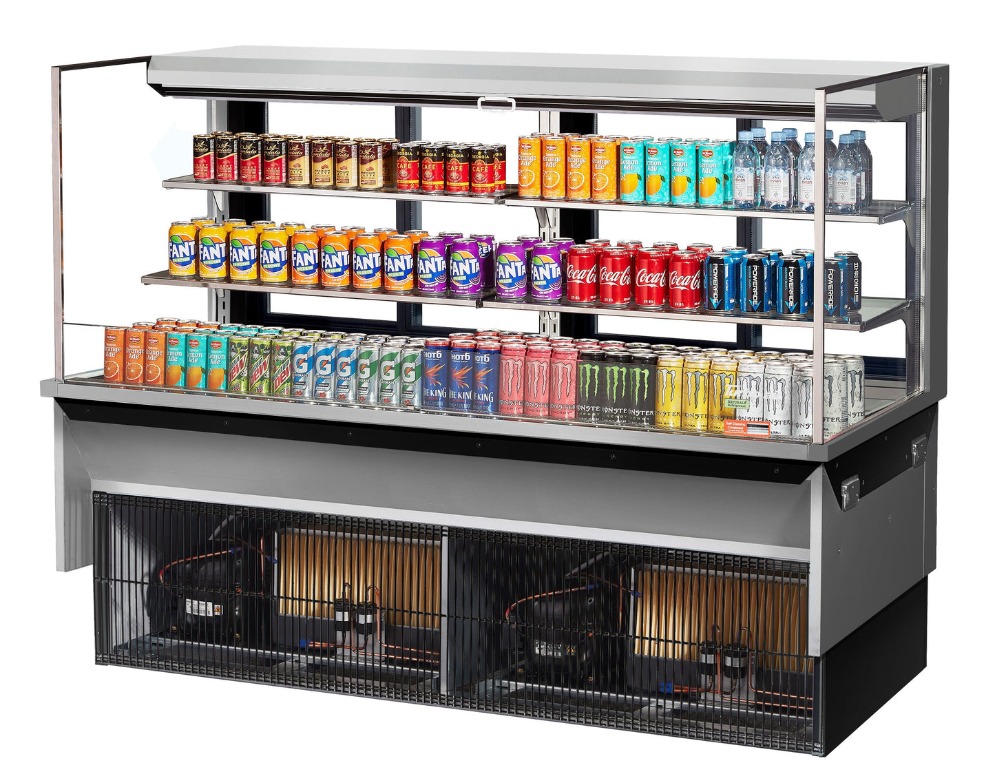 Turbo Air TOM-72L-UFD-S-3SI-N Countertop Refrigerated Display Cases - TOM-72L-UFD-S-3SI-N