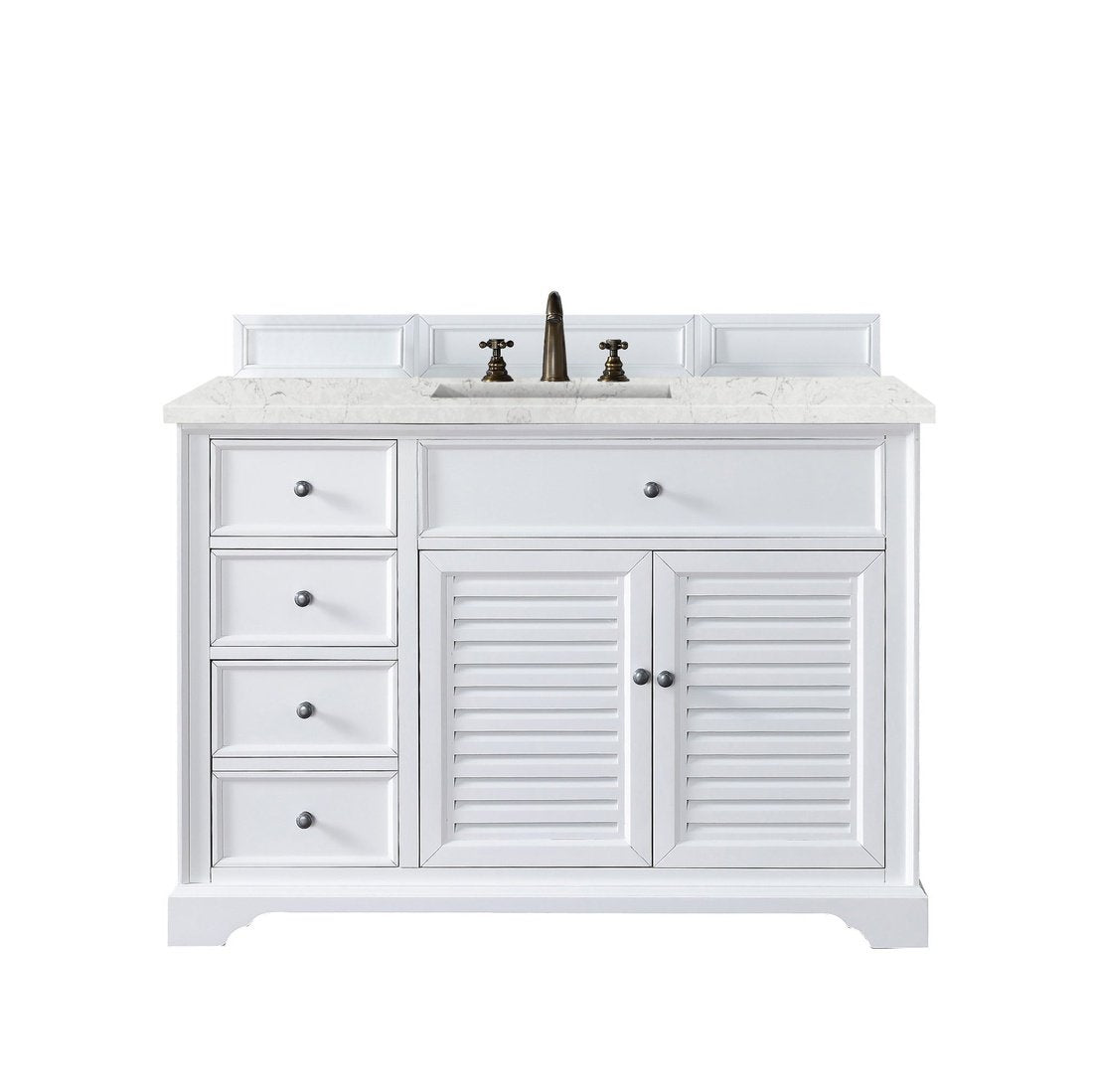 James Martin Vanities Savannah 48" Bright White Single Vanity - 238-104-V48-BW-3AF