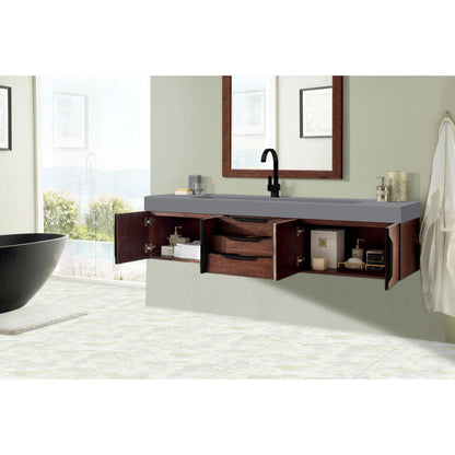 James Martin Vanities Mercer Island 72" Single Vanity - 389-V72S-AGR-G-DGG