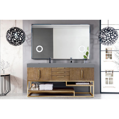 James Martin Vanities Columbia 72" Double Vanity - 388-V72D-AGR-MB-DGG