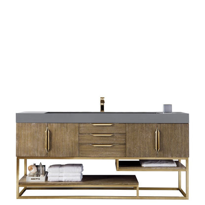 James Martin Vanities Columbia 72" Single Vanity - 388-V72S-AGR-MB-DGG