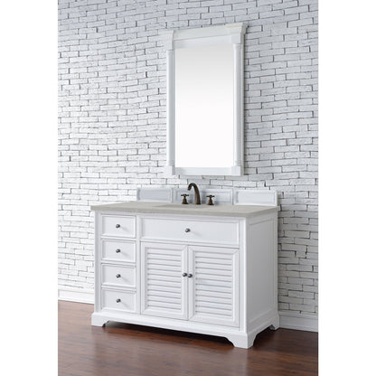 James Martin Vanities Savannah 48" Bright White Single Vanity - 238-104-V48-BW-3AF