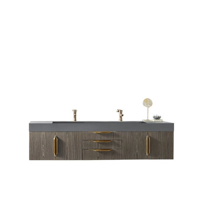 James Martin Vanities Mercer Island 72" Double Vanity - 389-V72D-AGR-G-DGG