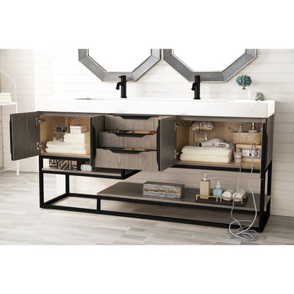 James Martin Vanities Columbia 72" Double Vanity - 388-V72D-AGR-MB-DGG
