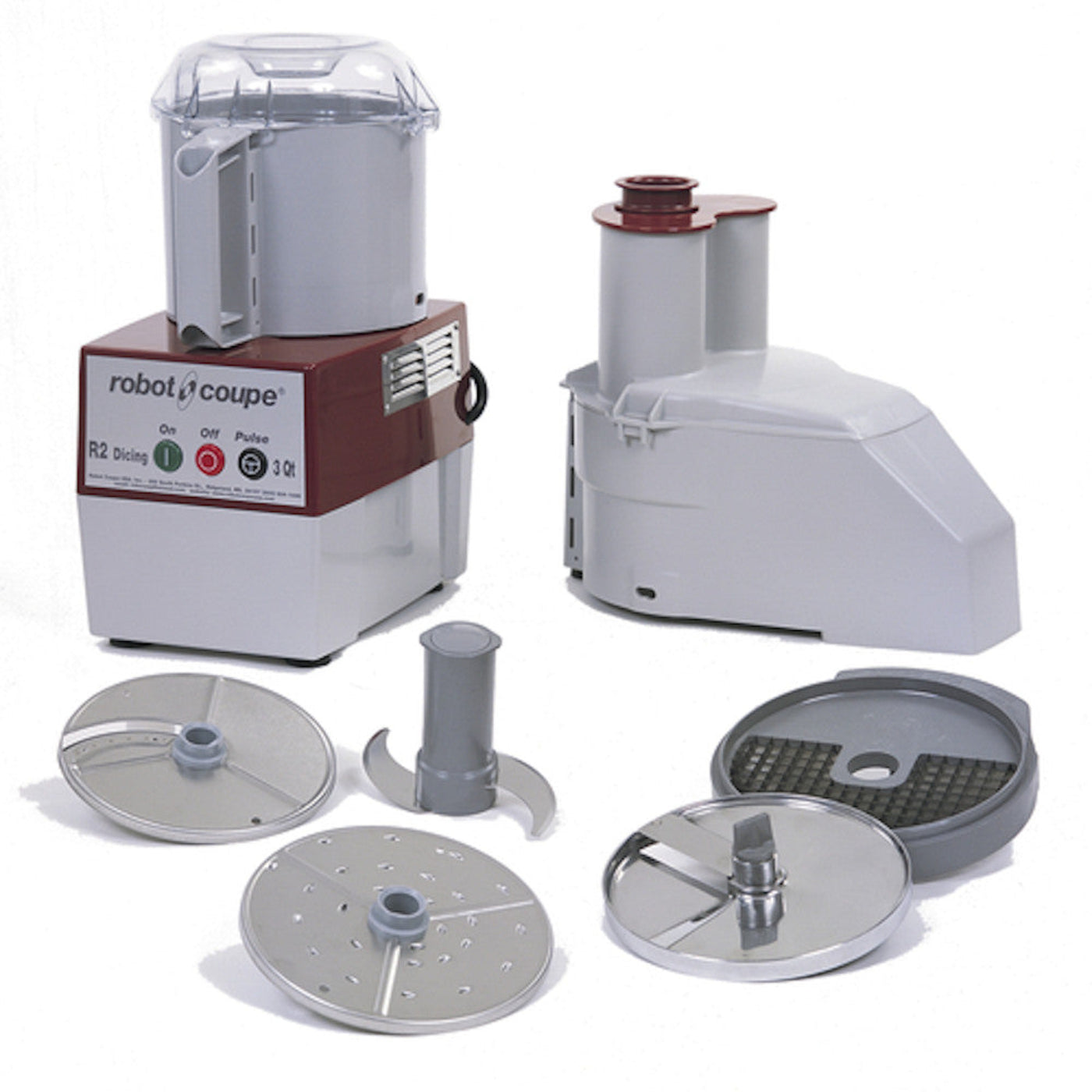Robot Coupe R2DICE Combination Continuous Feed Food Processor / Dicer with 3 Qt. Gray Bowl - R2DICEPRIME-LOCAL