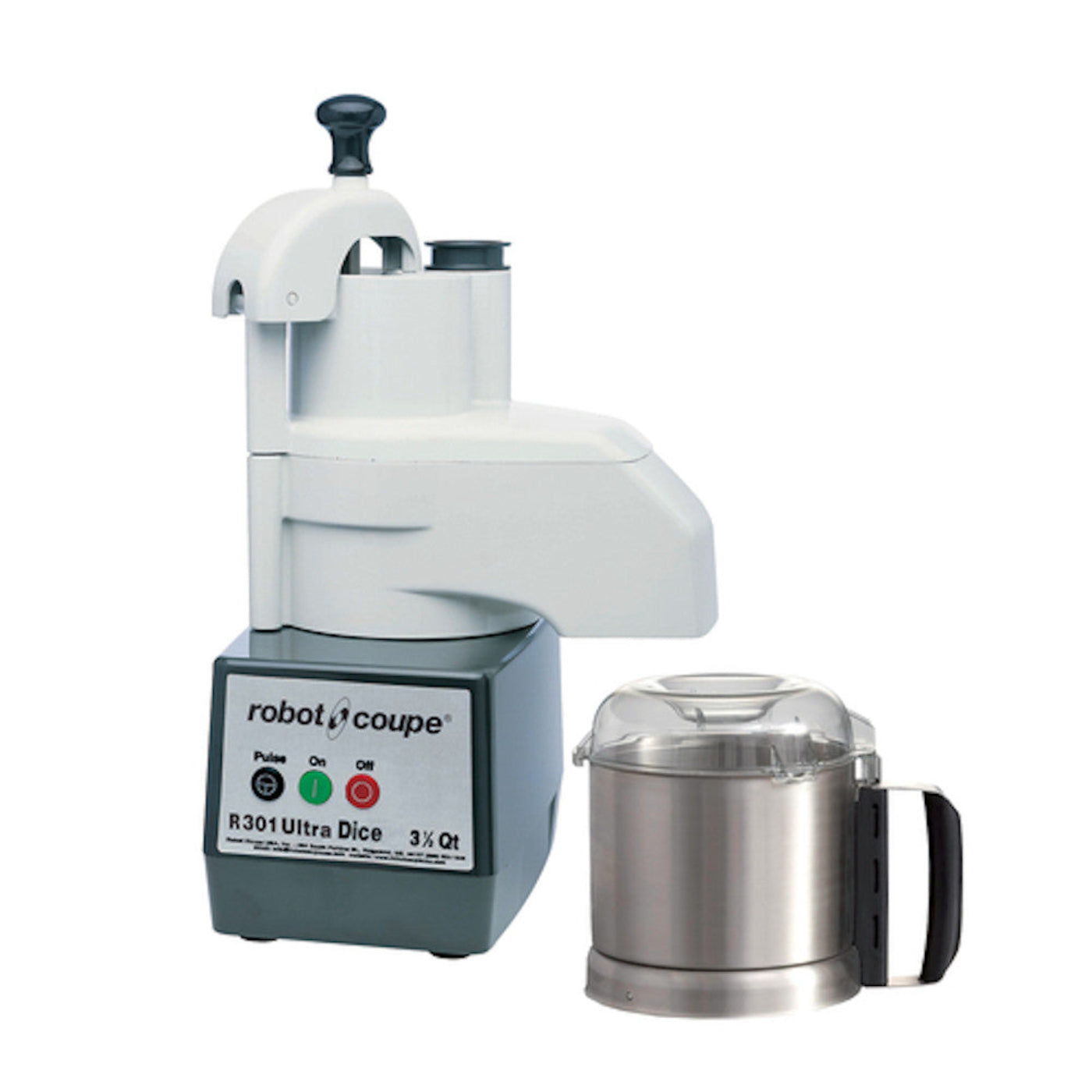 Robot Coupe R301UDICE Combination Continuous Feed Food Processor / Dicer with 3.5 Qt. Stainless Steel Bowl - RCR301ULTRADICE