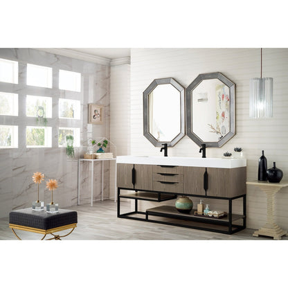 James Martin Vanities Columbia 72" Double Vanity - 388-V72D-AGR-MB-DGG