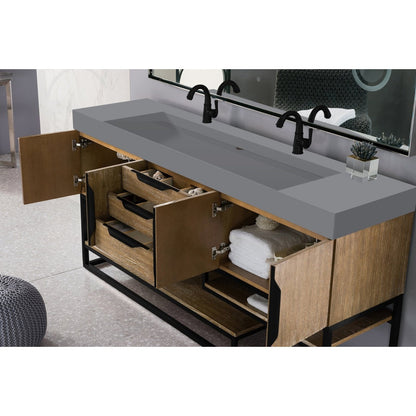 James Martin Vanities Columbia 72" Double Vanity - 388-V72D-AGR-MB-DGG