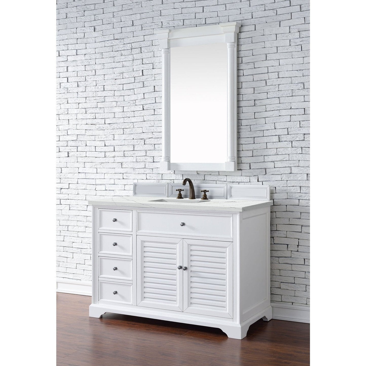 James Martin Vanities Savannah 48" Bright White Single Vanity - 238-104-V48-BW-3AF