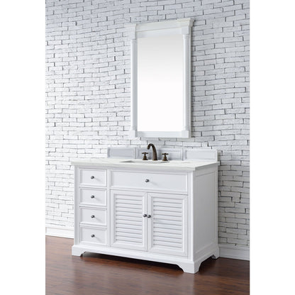 James Martin Vanities Savannah 48" Bright White Single Vanity - 238-104-V48-BW-3AF