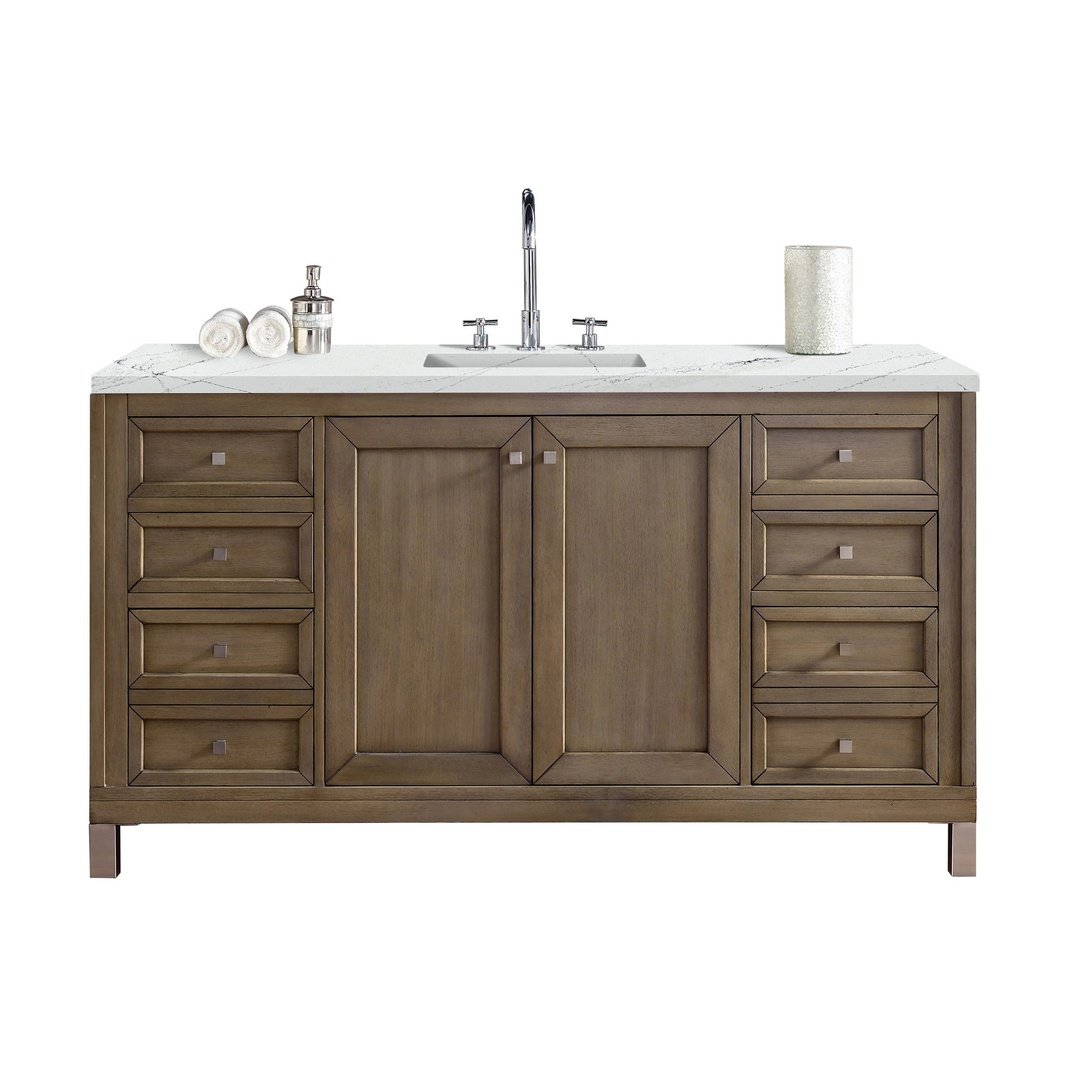 James Martin Vanities Chicago 60" Single Vanity - 305-V60S-WWW-3AF