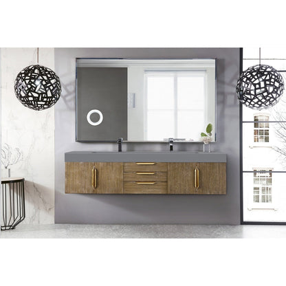 James Martin Vanities Mercer Island 72" Double Vanity - 389-V72D-AGR-G-DGG
