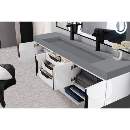 James Martin Vanities Mercer Island 72" Double Vanity - 389-V72D-AGR-G-DGG
