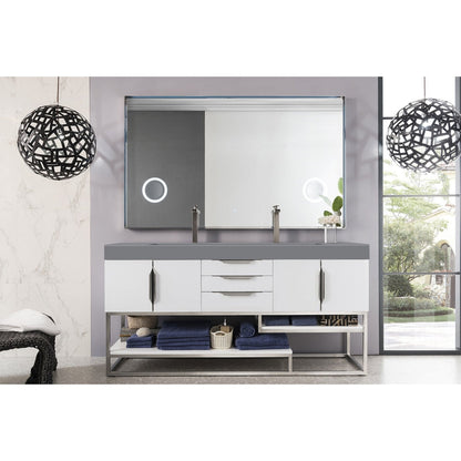 James Martin Vanities Columbia 72" Double Vanity - 388-V72D-AGR-MB-DGG