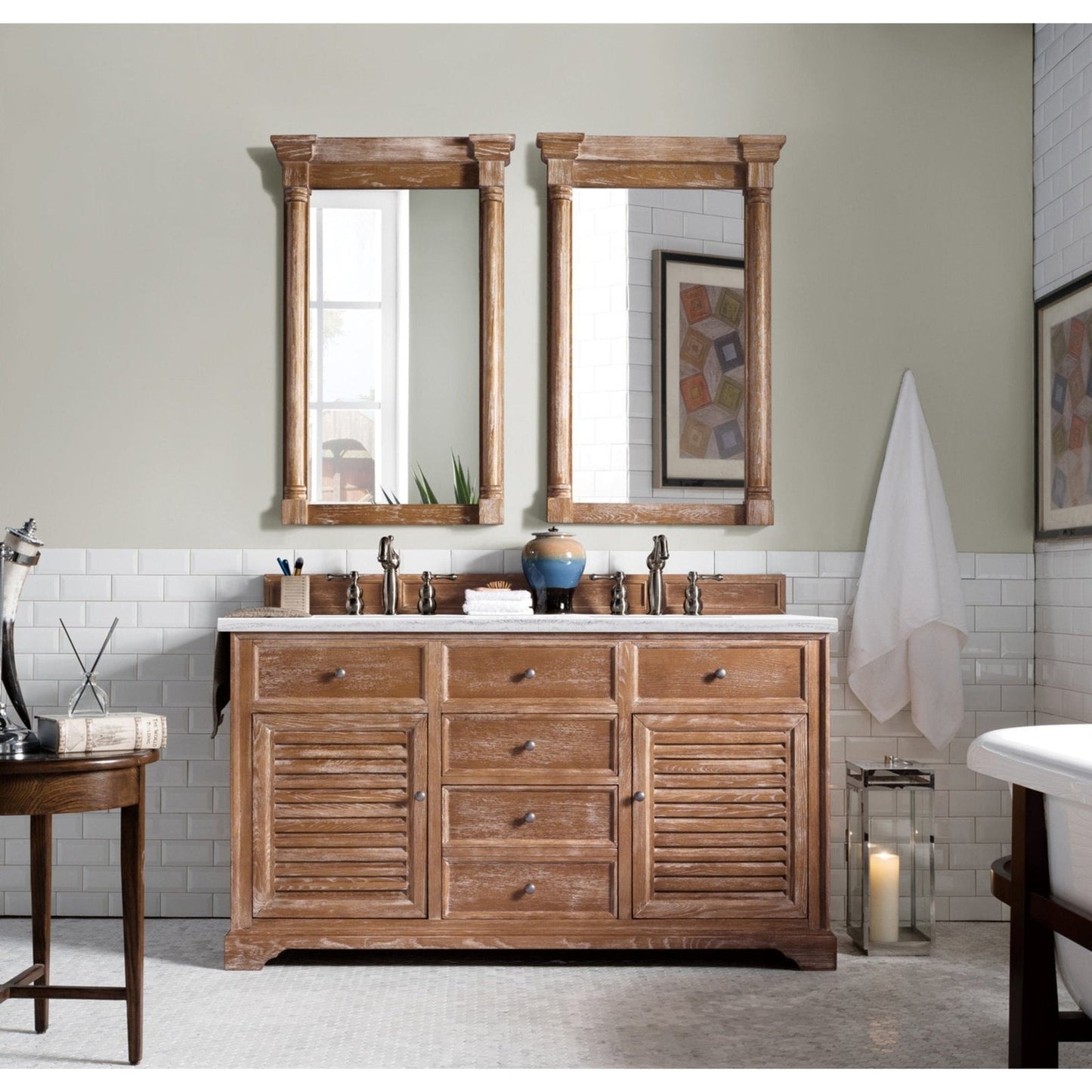 James Martin Vanities Savannah 60" Driftwood Double Vanity - 238-104-5611-3AF