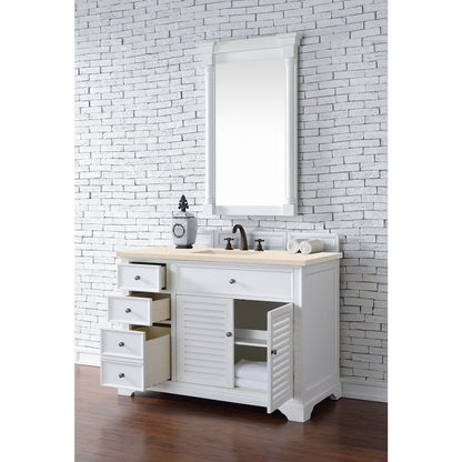 James Martin Vanities Savannah 48" Bright White Single Vanity - 238-104-V48-BW-3AF